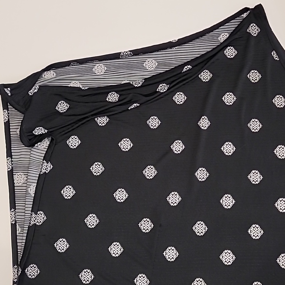 Wearabouts Dot Graphics V-Neck Tunic Top Black White Large - Picture 6 of 11